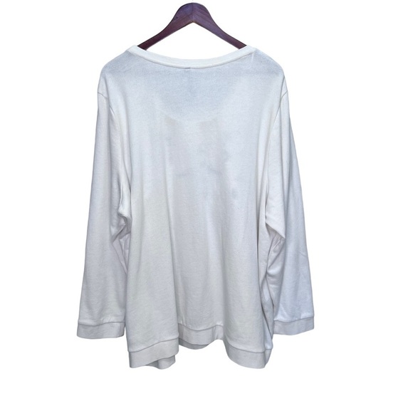 Pennington’s White Lightweight Embroidered Crewneck Sweater Size 3x - Picture 5 of 7